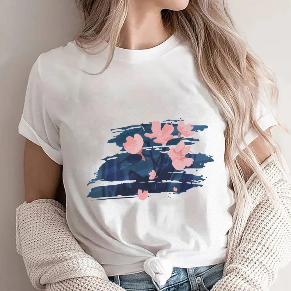 

Summer Refreshing Short T-Shirt, Korean Style T-Shirt, Hand-Painted Abstract Tee Women, Y2k Graphic Design, Oversized Summer Top