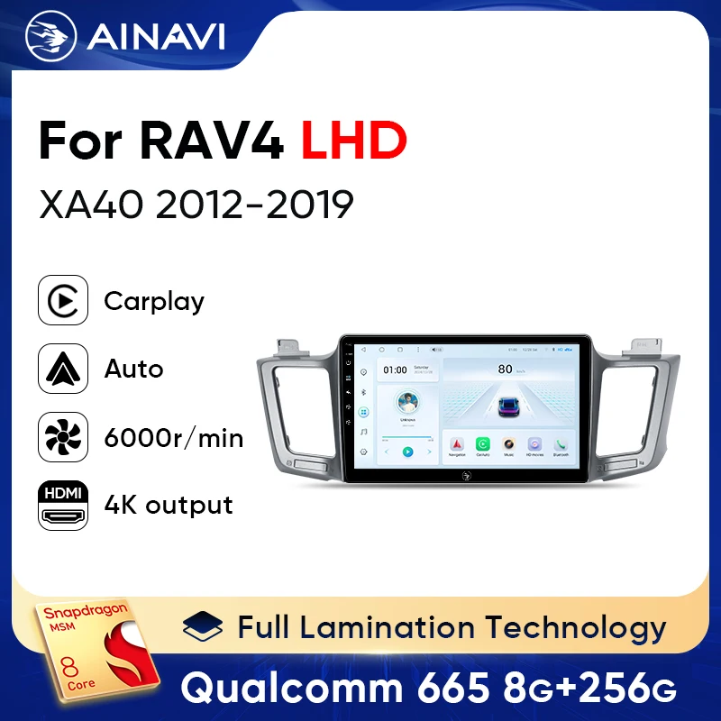 

Автомобильный радиоприемник Ainavi 2Din Android 13 для Toyota RAV4 RAV 4 XA40 2012-2019, мультимедийный плеер, стерео Carplay Android Auto 4G Wi-Fi DSP
