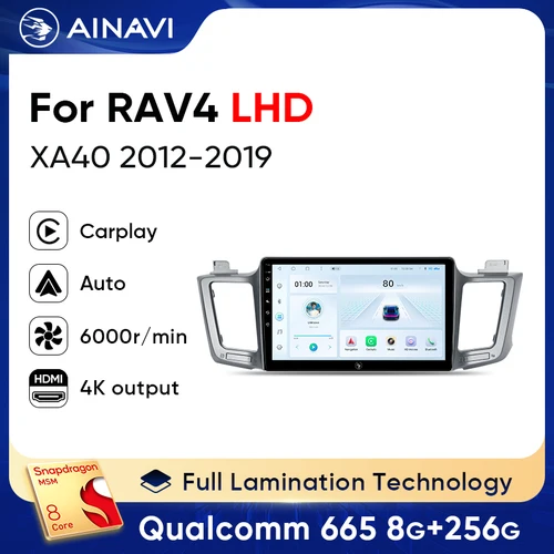 Ainavi Android 13 Radio de coche para Toyota RAV4 2012 2013 2015 2017 2019 XA40 reproductor Multimedia de coche estéreo Carplay Android Auto 2Din