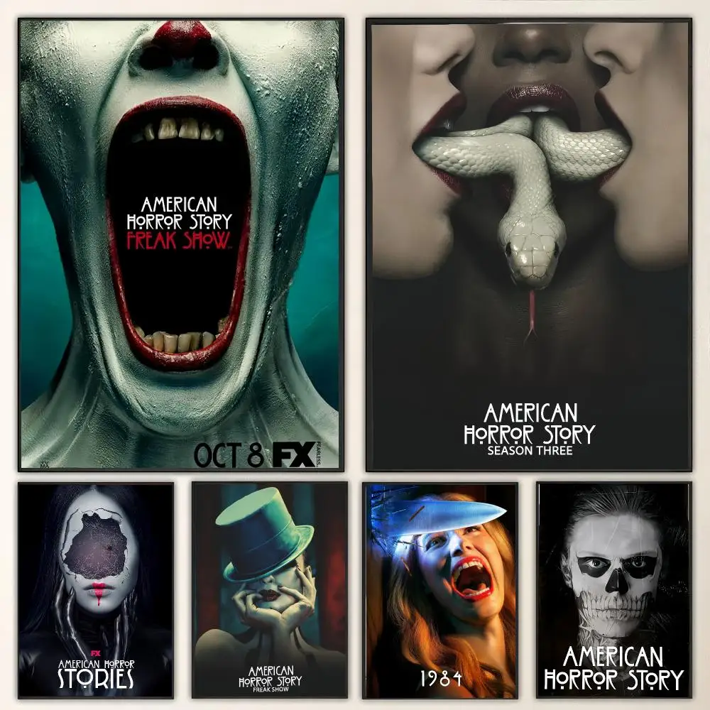 TV-Serie American Horror Story Film Gemälde Kalligraphie Leinwand Poster Wandkunst für Wohnzimmer Schlafzimmer Café Dekoration Geschenk