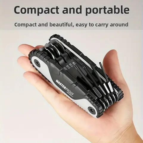 Professional Hexagonal Wrench Set 8 Types Chromium-Vanadium Steel with Lockable Angle for Multi-Purpose Use