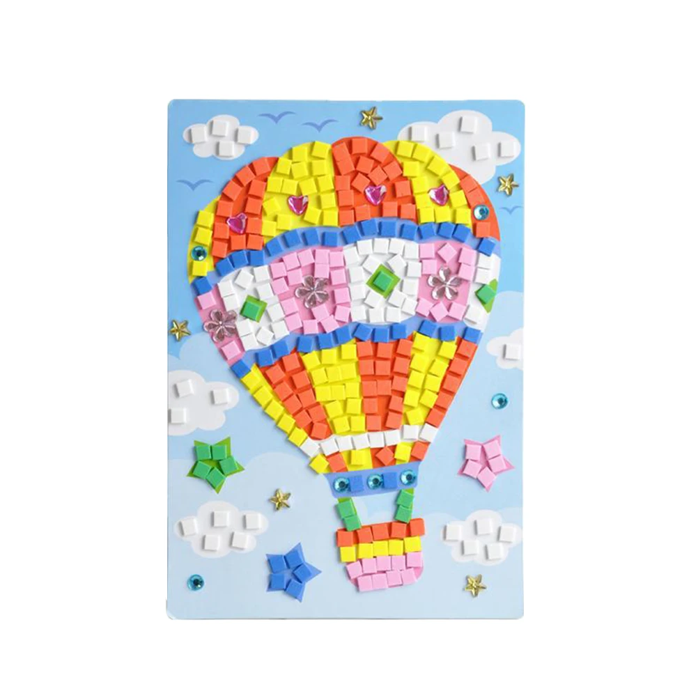 

6 Pcs Diamond Kids Stickers DIY Cartoon Crystal Creative Mosaics Child
