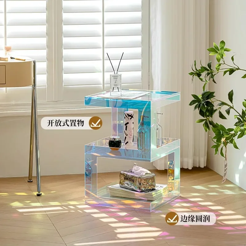 Lato divano in acrilico diversi comodini