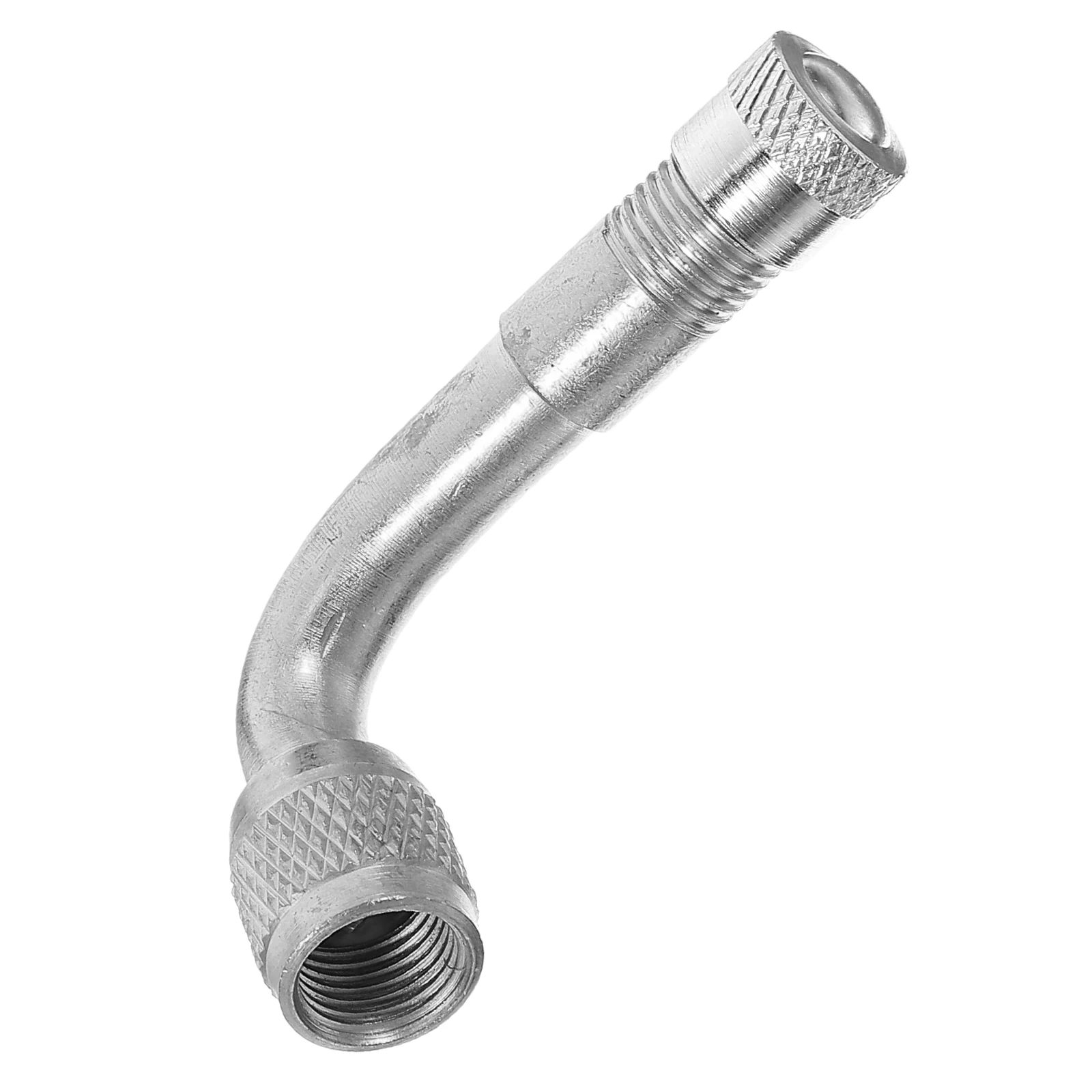

90 Degree Brass Tire Valve Adapter Extenders for Dual Wheels Stainless Steel Heavy Duty Bend Angle Cap Extension Long