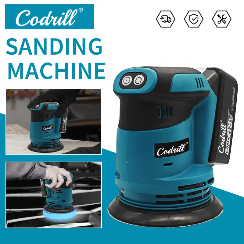 

Brushless Rechargeable Disc Random Orbital Sander Woodworking Cordless Sanding Putty Polishing Bare Tool For Makita 18V Battery