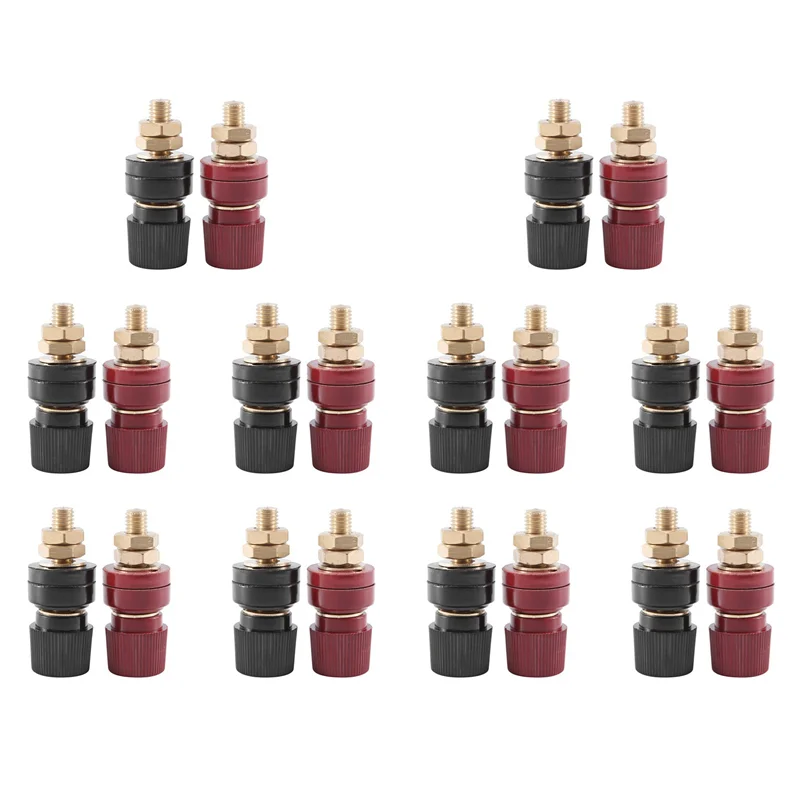 

A93E-20Pcs Terminal Binding Post, 555 Type Brass Pillar Terminal Block M8 Thread Diameter Binding Post 220V-380V 200A