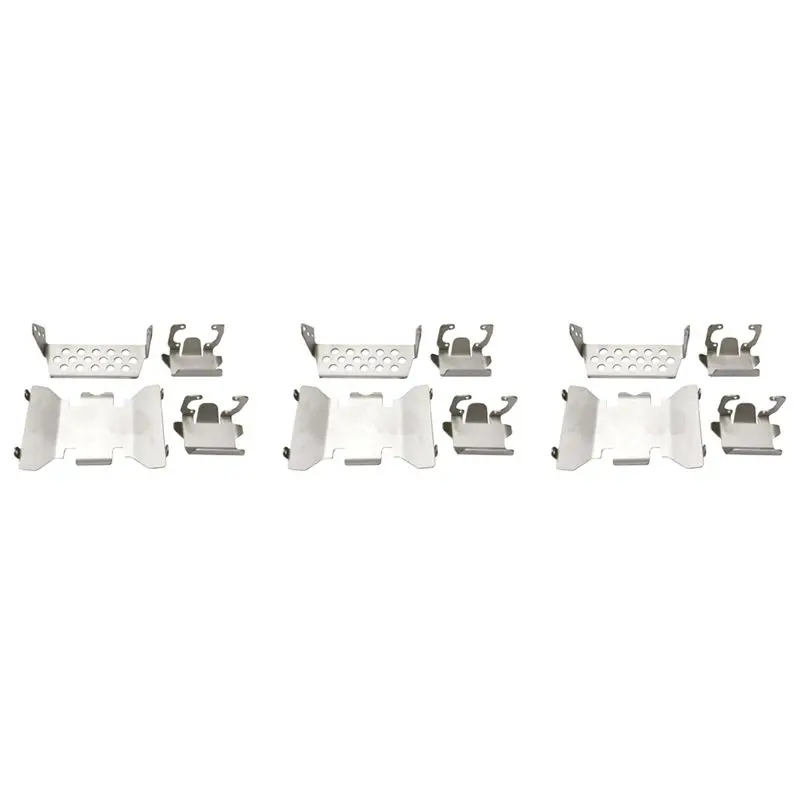 ABUM-3X Front Bumper Lower + Axle + Gearbox Mount Protection Skid Plate Set For 1/10 RC Crawler AXIAL SCX10 II 90046 90047