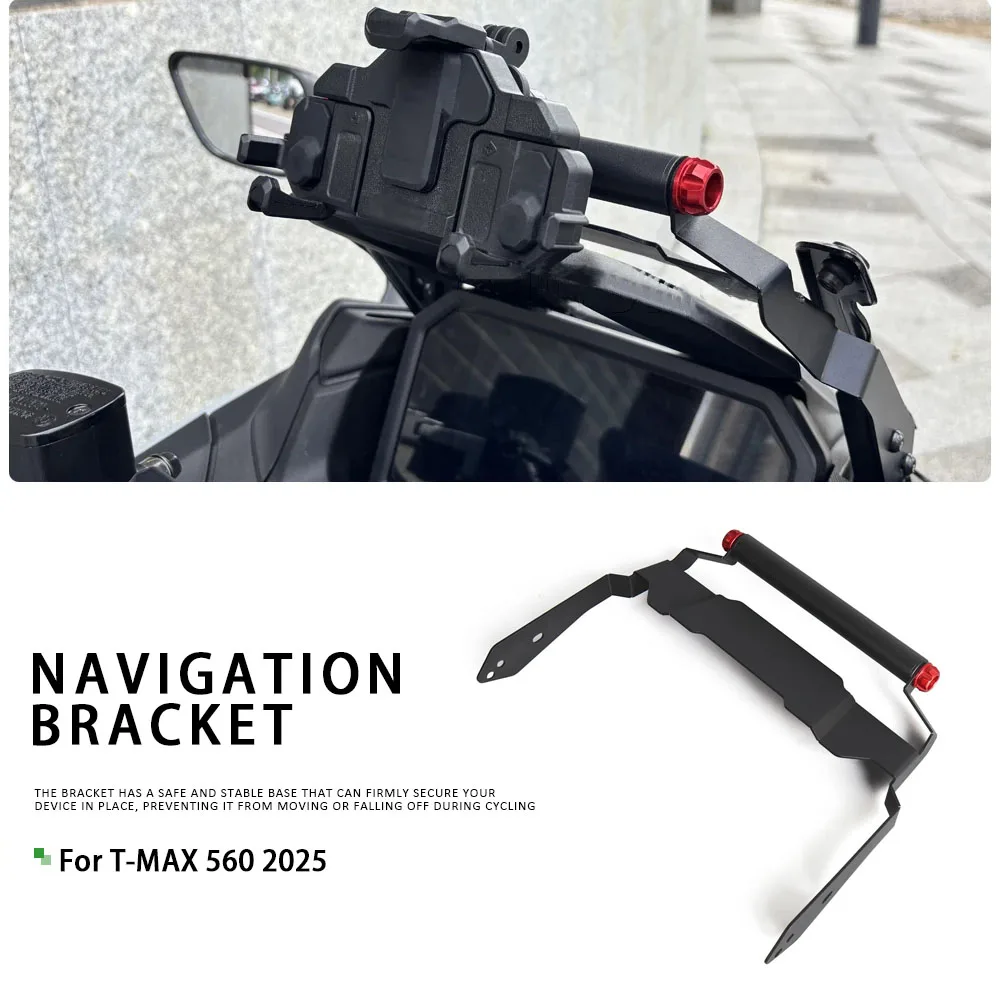 

T-MAX560 2025 Motorcycle Accessories Mobile Phone Holder Stand GPS Navigation Plate Bracket 22MM Rod For YAMAHA TMAX 560 TMAX560
