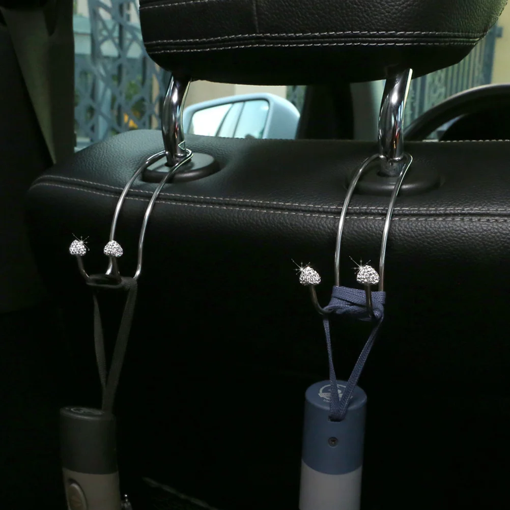 

2Pcs Compact Back Seat Hanger Reliable Break Resistance Reasonable Price Stylish and Practical for Cars Car Headrest Hanger