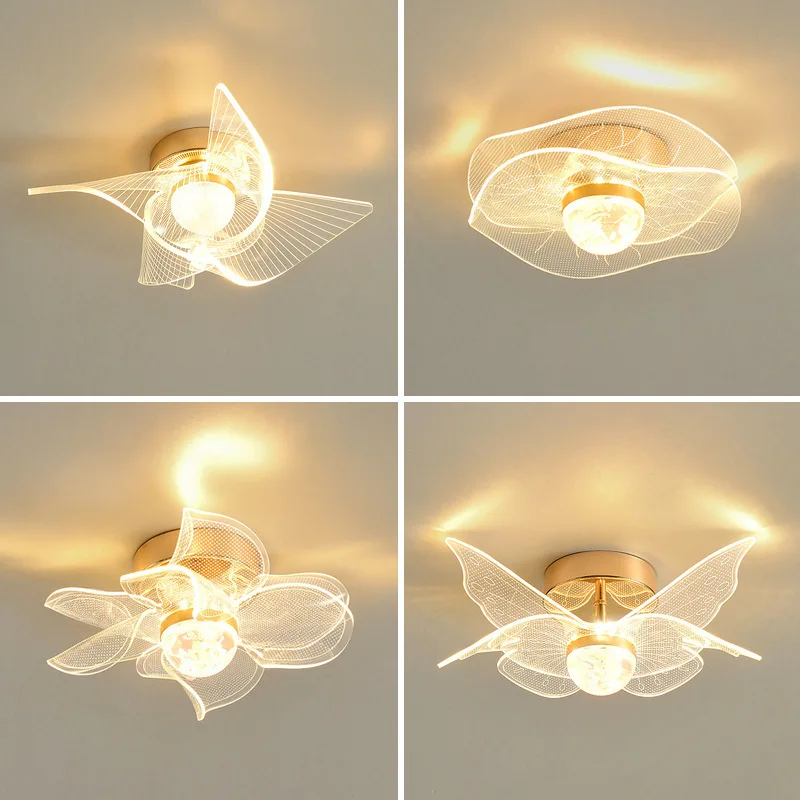 Nordic Acrylic Style Led Ceiling Lamps Modern Gold Ceiling Light For Corridor Aisle Cloakroom Hallway Balcony Decor Lighting