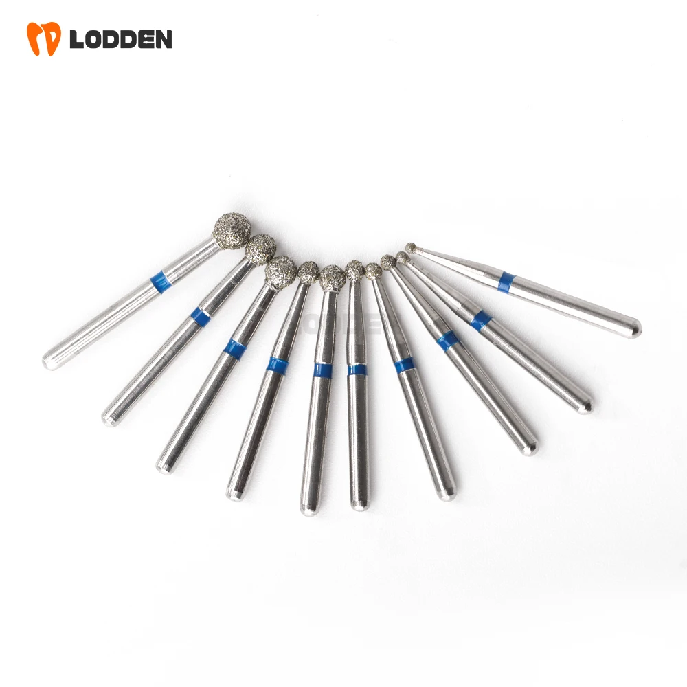 10 قطعة/المجموعة الأسنان الماس الأزيز الحفر FG 1.6 مللي متر عرقوب ل قبضة يد بسرعة عالية الكرة شكل دائري أدوات طحن طب الأسنان #2