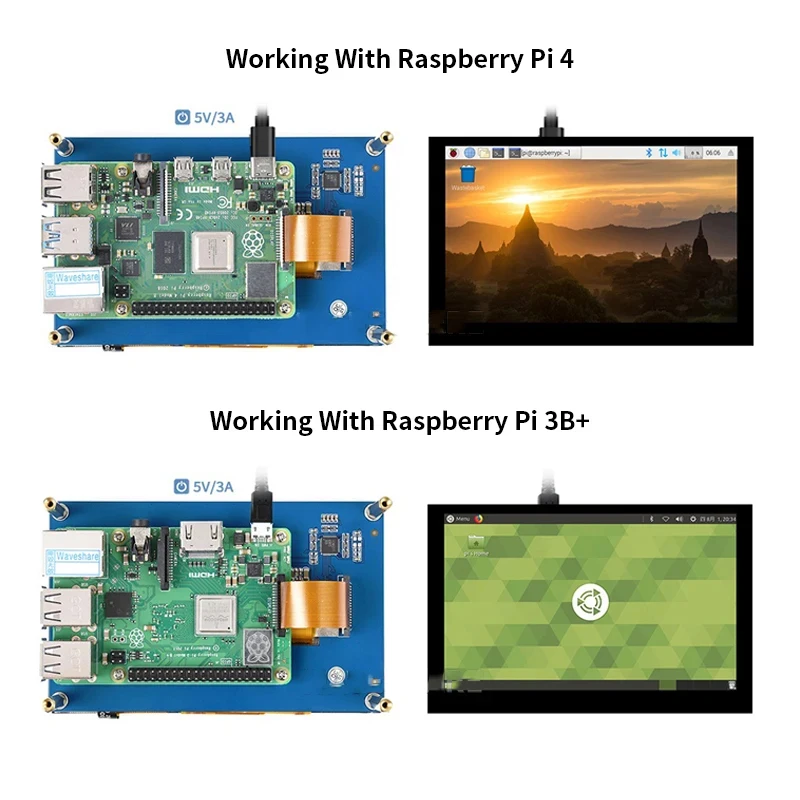 Raspberry Pi 5 Inch Touch Screen 800x480 Capacitive Display DSI Interface 5 Points Touch Screen for Raspberry Pi 4 Driver Free