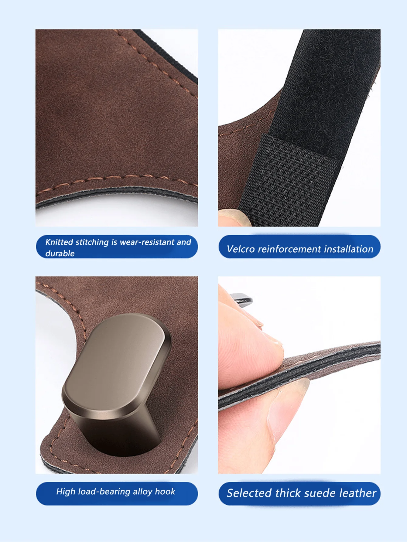 Car Hooks for Sporty Car Seats with Suede Leather Backrests, One-Piece ABS Metal Hooks