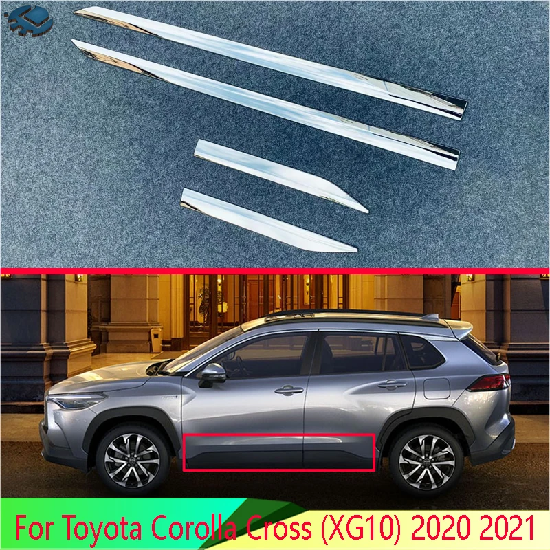 

For Toyota Corolla Cross (XG10) 2020 2021 Car Accessories ABS Chrome Side Door Body Molding Moulding Trim