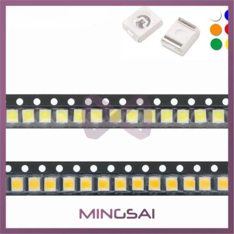 100 pces super brilhante 3528 1210 smd led vermelho/verde/azul/amarelo/branco diodo led 3.5*2.8*1.9mm