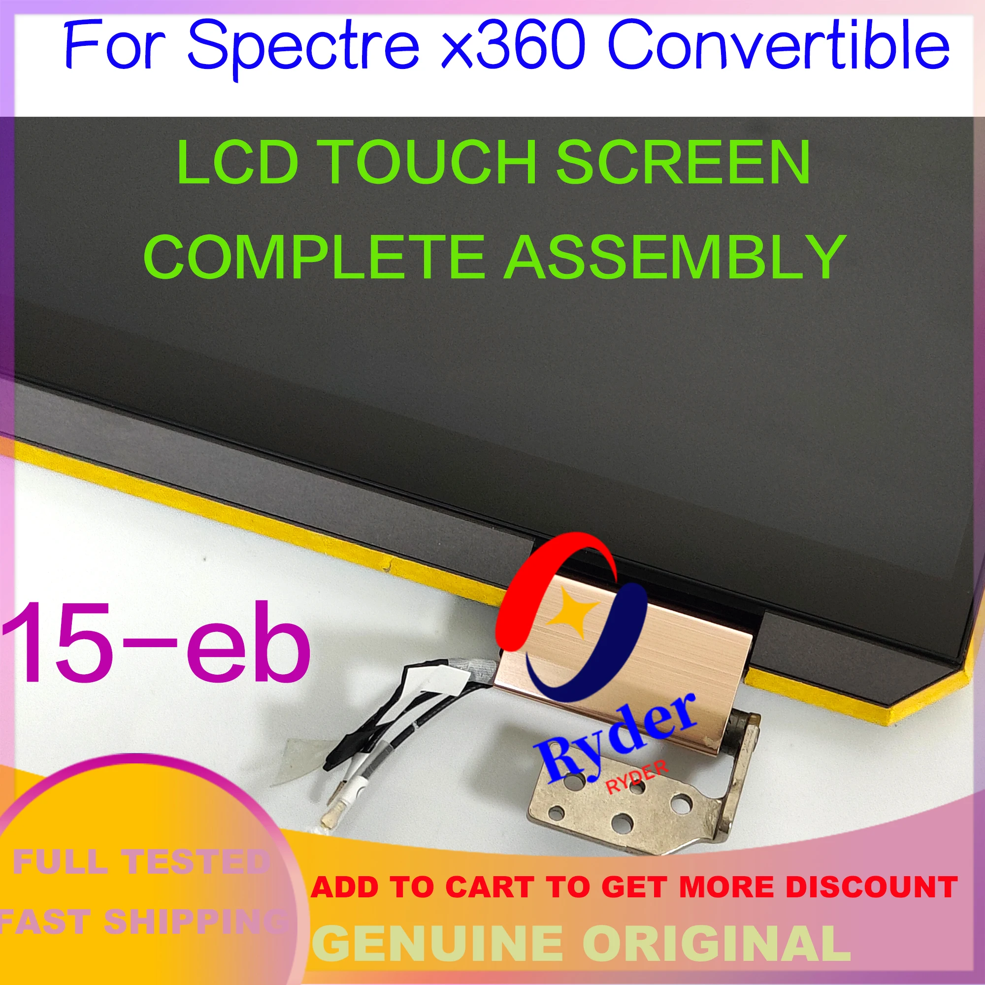 Imagem -03 - Tela Táctil do Lcd para o Portátil Conjunto Completo Partes Superiores hp Spectre X360 15-ea 15-eb0001na 15t-eb100 15-eb0043dx 15t-eb0043dx