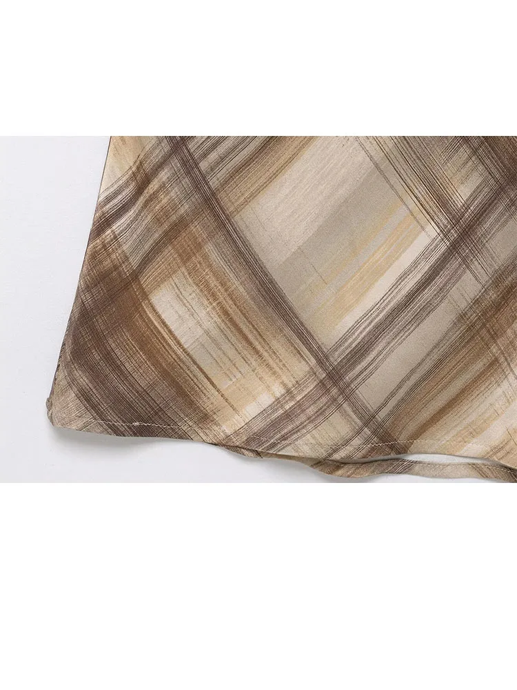 HH nouvelle femme été mode losange motif à carreaux Texture de soie plage fête jupe longue femme Style de rue décontracté jupe élégante