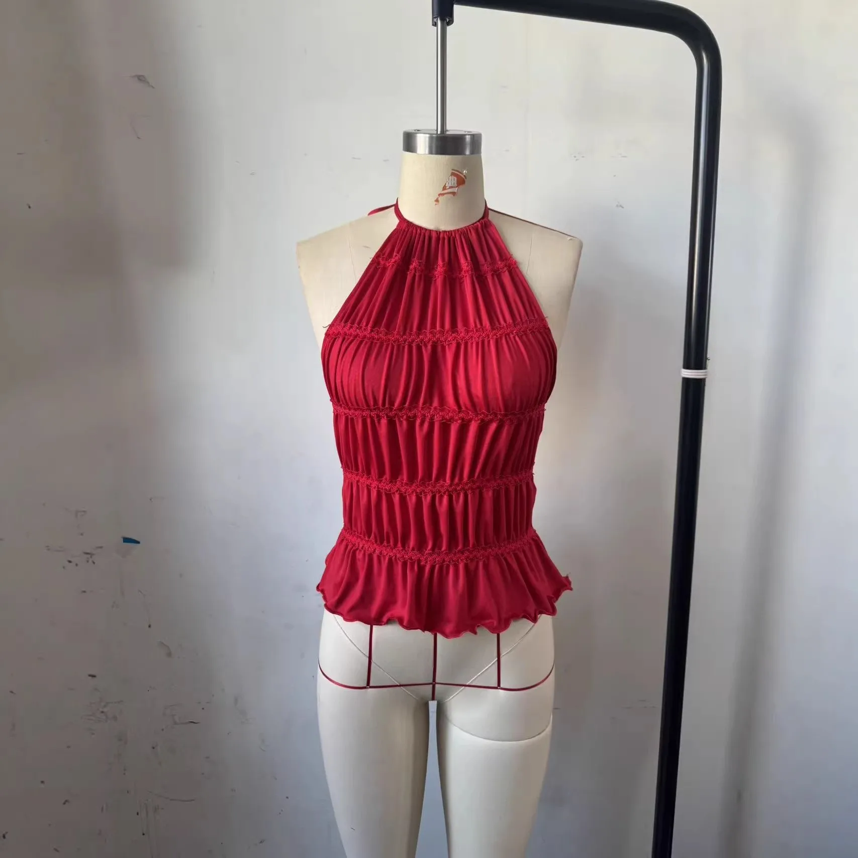 Backless Open Back Top Short Length Western Style with Fitted Waist Unpadded Off Shoulder Sexy Summer Streetwear Top Women