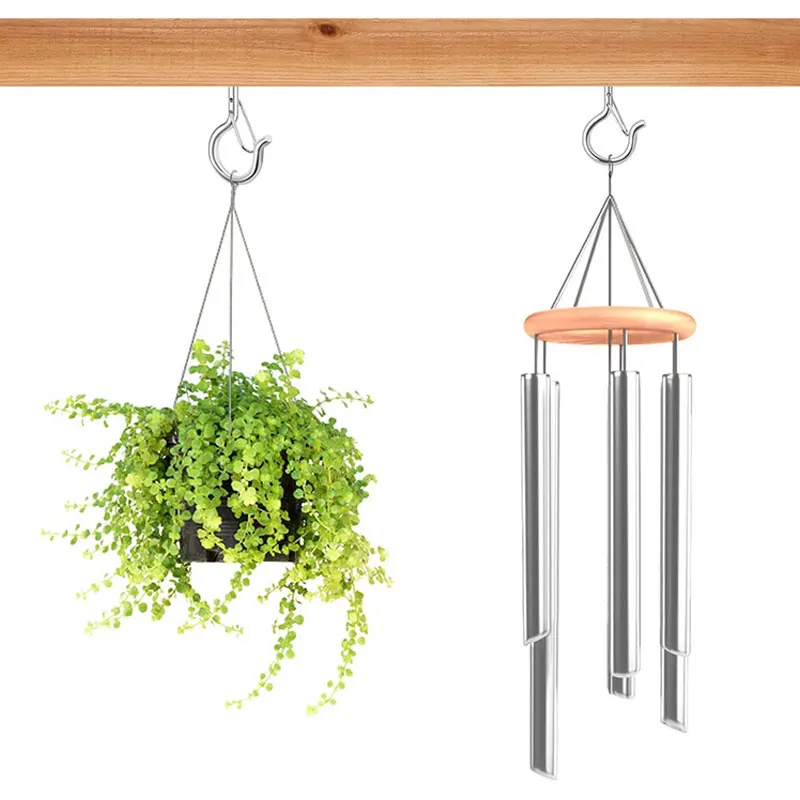 10-50PCS Square Snap Safety Hooks Courtyard Garden Plants Ceiling Hooks with Safety Buckle for Hanging Outdoors String Lights