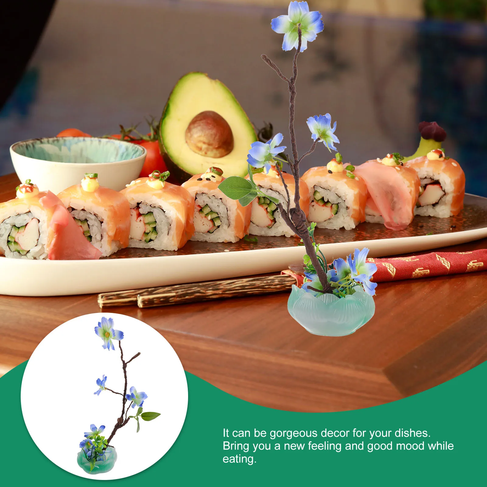 

Sushi Sashimi Decoration PlasticFlowers Ornaments Cold Dish Decor Realistic Shape Easy to Use Simulation Accessories