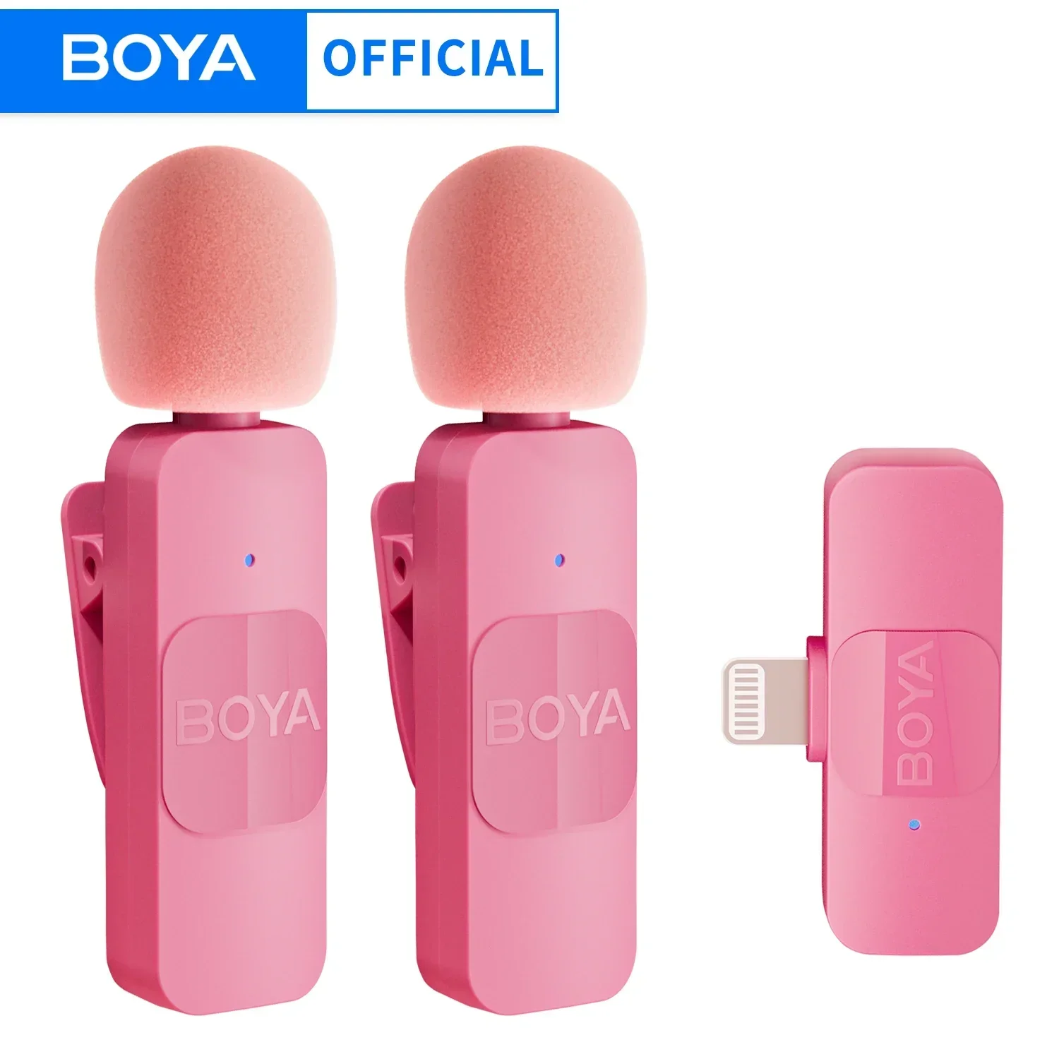 Microfone de Lapela Sem Fio BOYA BY-V-P para iPhone 15 14, Smartphone Android Tipo-C, Gravação para Youtube, Jogos, Streaming e Vlogs
