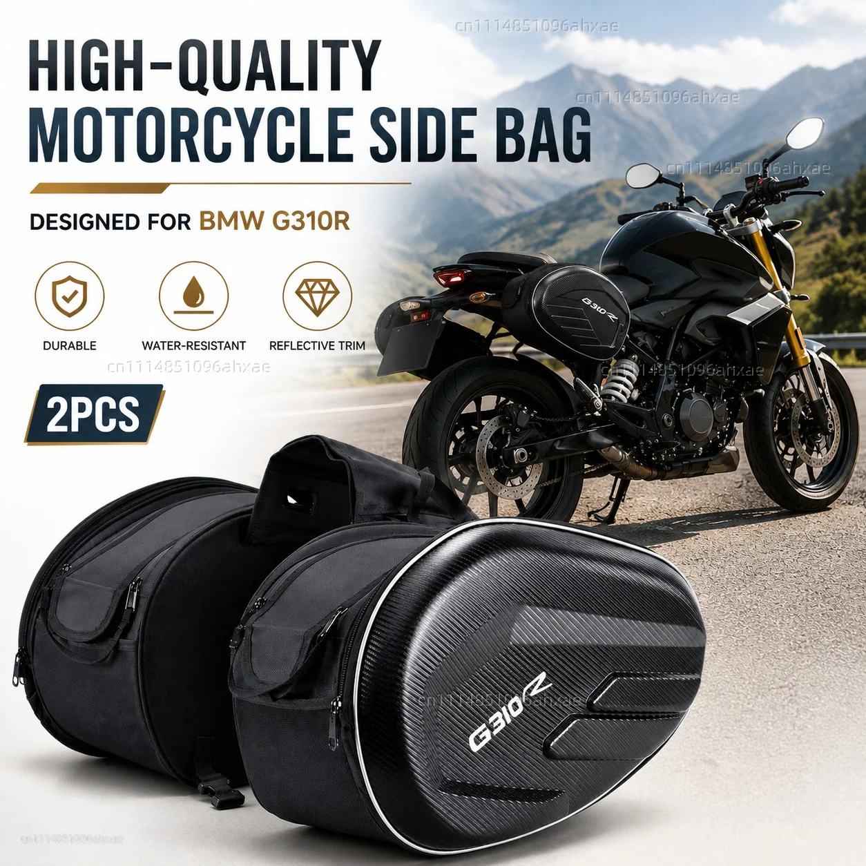 For BMW G310R 2016 2017 2018 2019 2020 2021 G310-R G310 R 2PCS Motorcycle Pannier Bags Luggage Saddle Bags Side Storage Fork