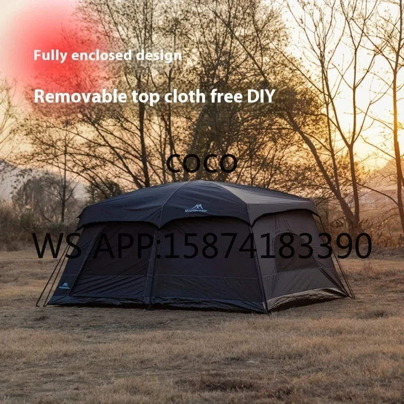 Tienda de Acampada Portátil de Dos Habitaciones, Toldo Grueso Resistente, Ideal para Camping Familiar al Aire Libre