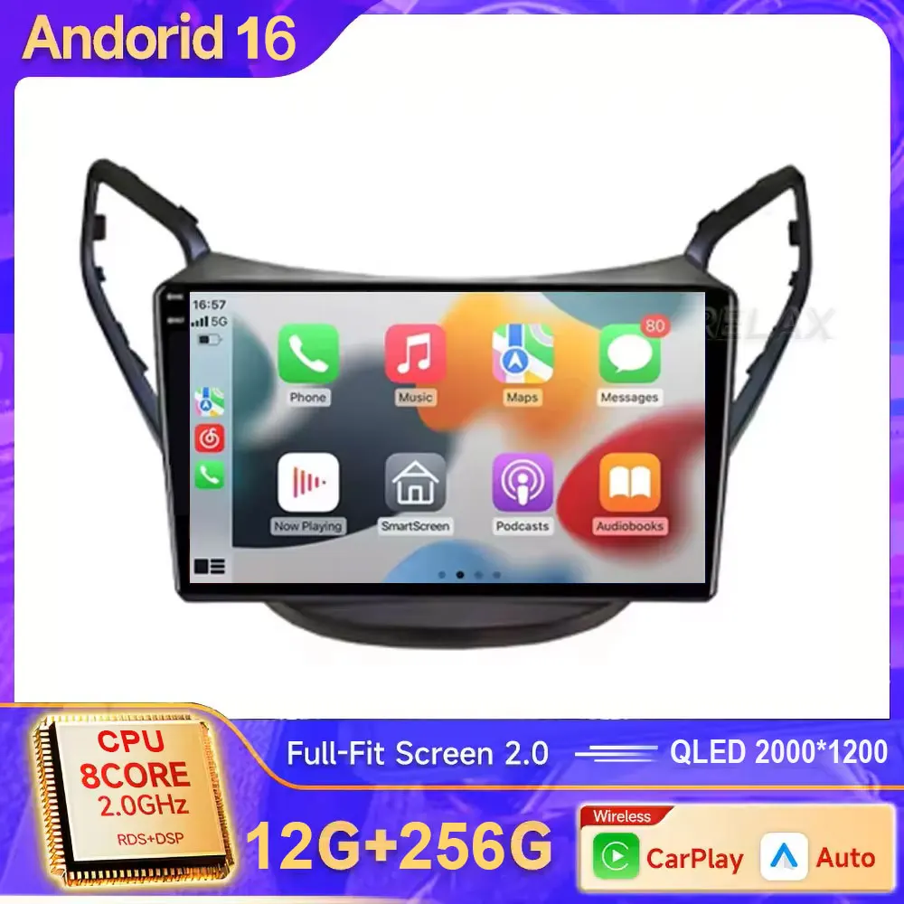 Android 16 Carplay 360 For Hyundai HB20 2016+ Autoradio Navigatie Multimedia Speler 2Din DVD Auto Stereo WIFI + 4 GCamera