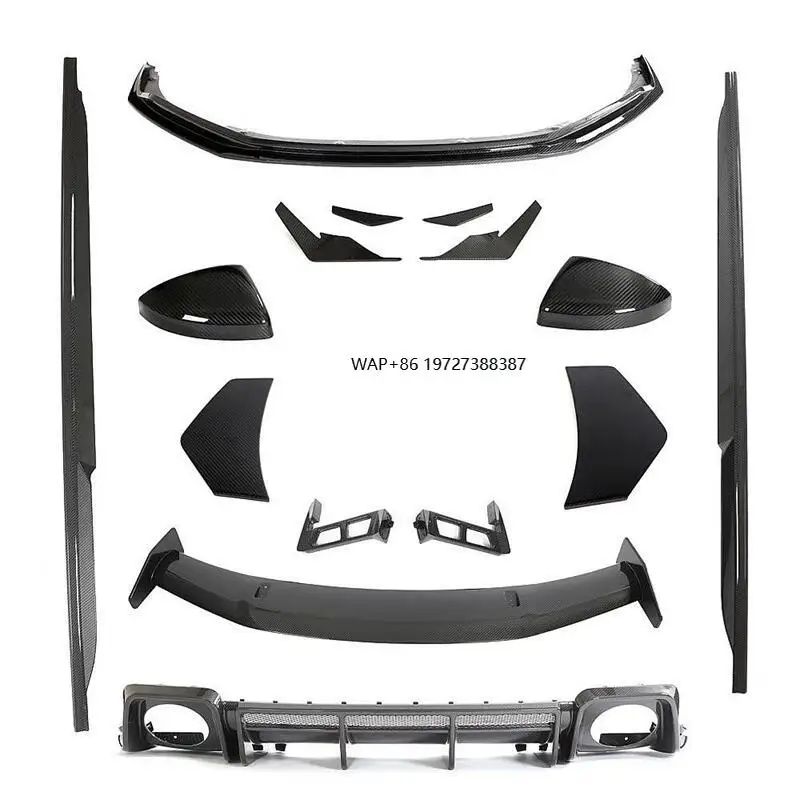 High Quality Dry Carbon Fiber Body Kit for R8 Upgrade GT Style Front Lip Rear Diffuser Spoiler Side Skirt for R8