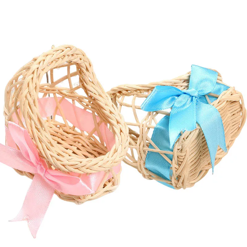 10/20Pcs Baby Dusche Dekoration Geschenke Für Gäste Mini Woven Blumen Korb Schokolade Candy Box Geburtstag Kinder Neugeborenen party Gefälligkeiten