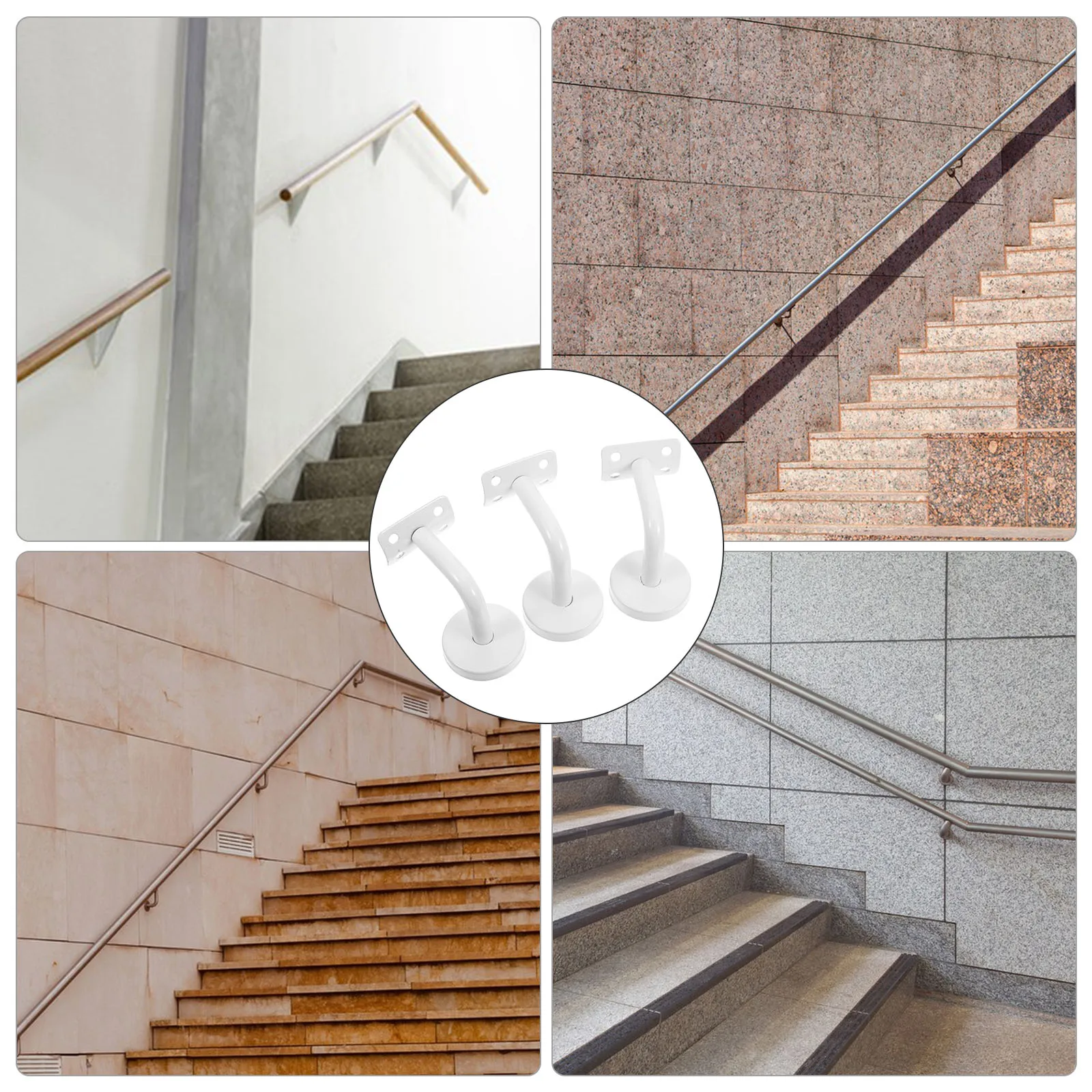 3 قطعة دعامة درابزين من الفولاذ المقاوم للصدأ تدعم الحائط دعامة درابزين متينة لممر الحمام ومكتب الصالة الرياضية