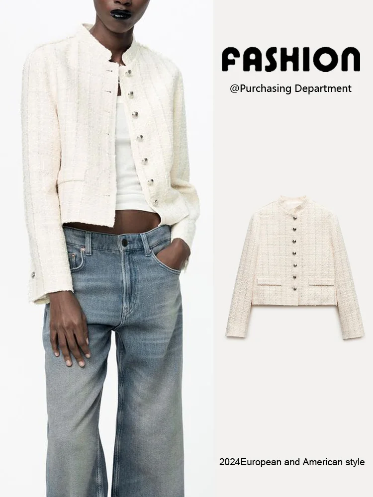 

New Summer Women's Faion round Ne Long Sve Texture Suit Jaet Button Detail Straight Cut ort Outerwear Commute Sle