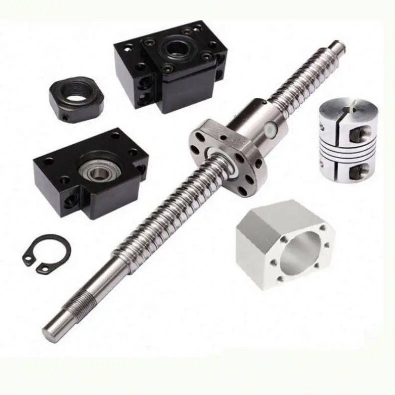 

D-05 SFU2005 Ball Screw CNC Machine Parts Rotating Nut Ballscrews Supports Bearing Blocks SFU1605 Full Set Cnc Machine
