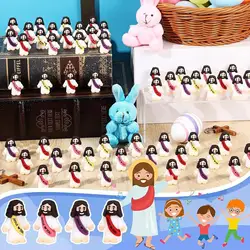 50Pcs Miniature Jesus Statues PVC Tabletop Religious Figures for Christmas Easter Hanukkah Christian Decorations