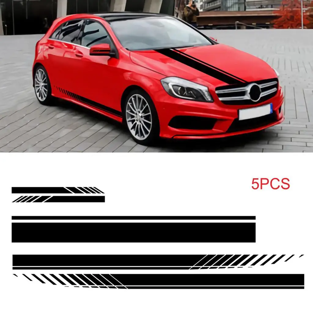 Custom Car Decals Racing Stripe Vinyl Stickers Waterproof for Auto Hood Side Mirror Graphics
