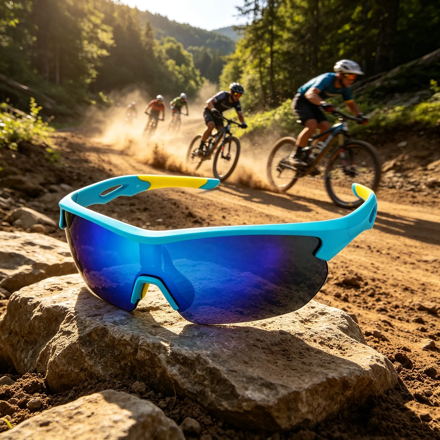 YOOLENS Half Frame Men's And Women's Sunglasses PC lens Impact Resistant Windproof Outdoor Skiing Hiking Cycling Goggles Y-028