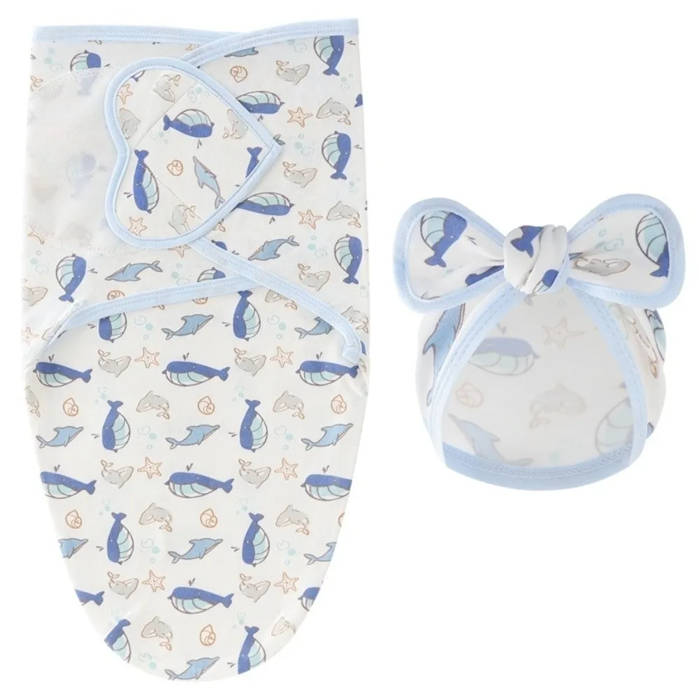 Bowknot Blanket Hat Set Flower Lightweight Material Newborn Photography Blanket Adjustable Wrap Soft Fabric
