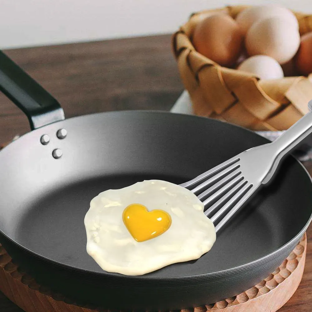 2Pcs Stainless Steel Slanted Fish Turner Spatula Non-Slip Ergonomic Bbq Cooking Tool for Frying Steak Seafood Eggs