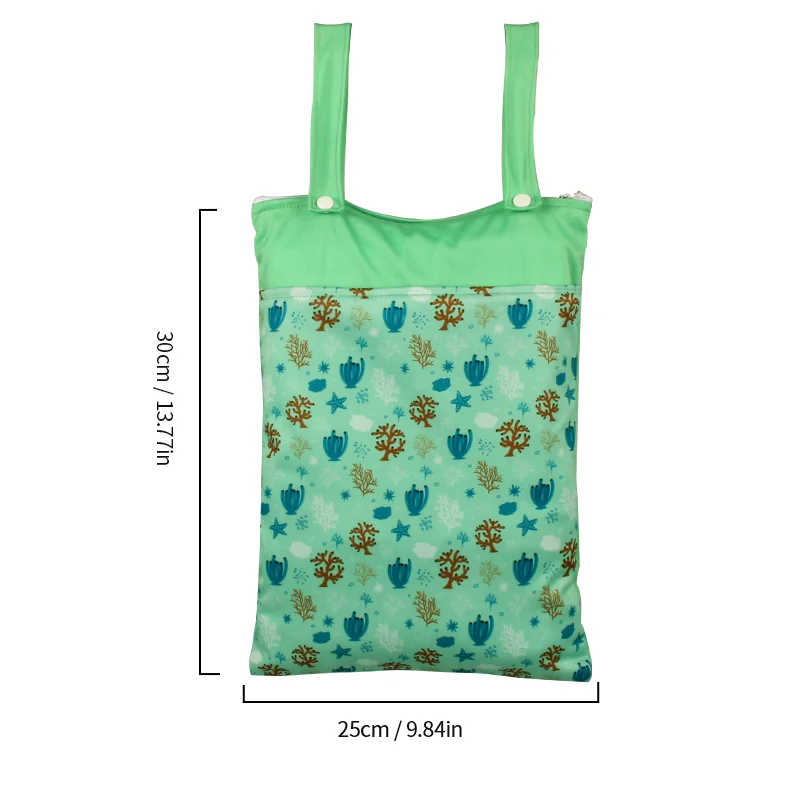 AIO 1Pcs 25*30cm Baby Diaper Bags Waterproof Wet Hanging Dry Pail Bag for Cloth Laundry With Two Zippered Diaper Bag Nappy Pack