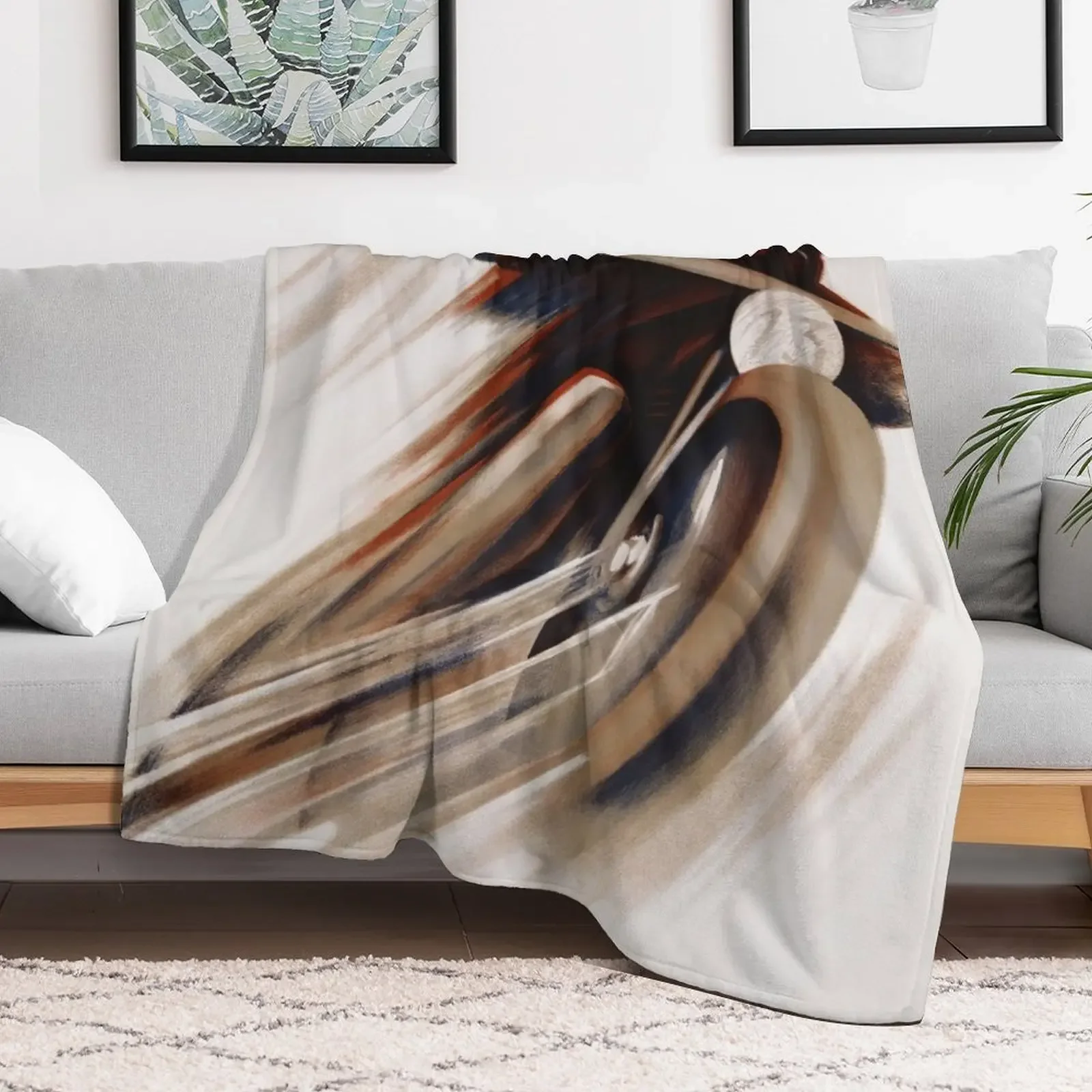 Art Deco Swiss motorcycle advert motor sport Throw Blanket All Weather Soft Throw Blanket for Sofa