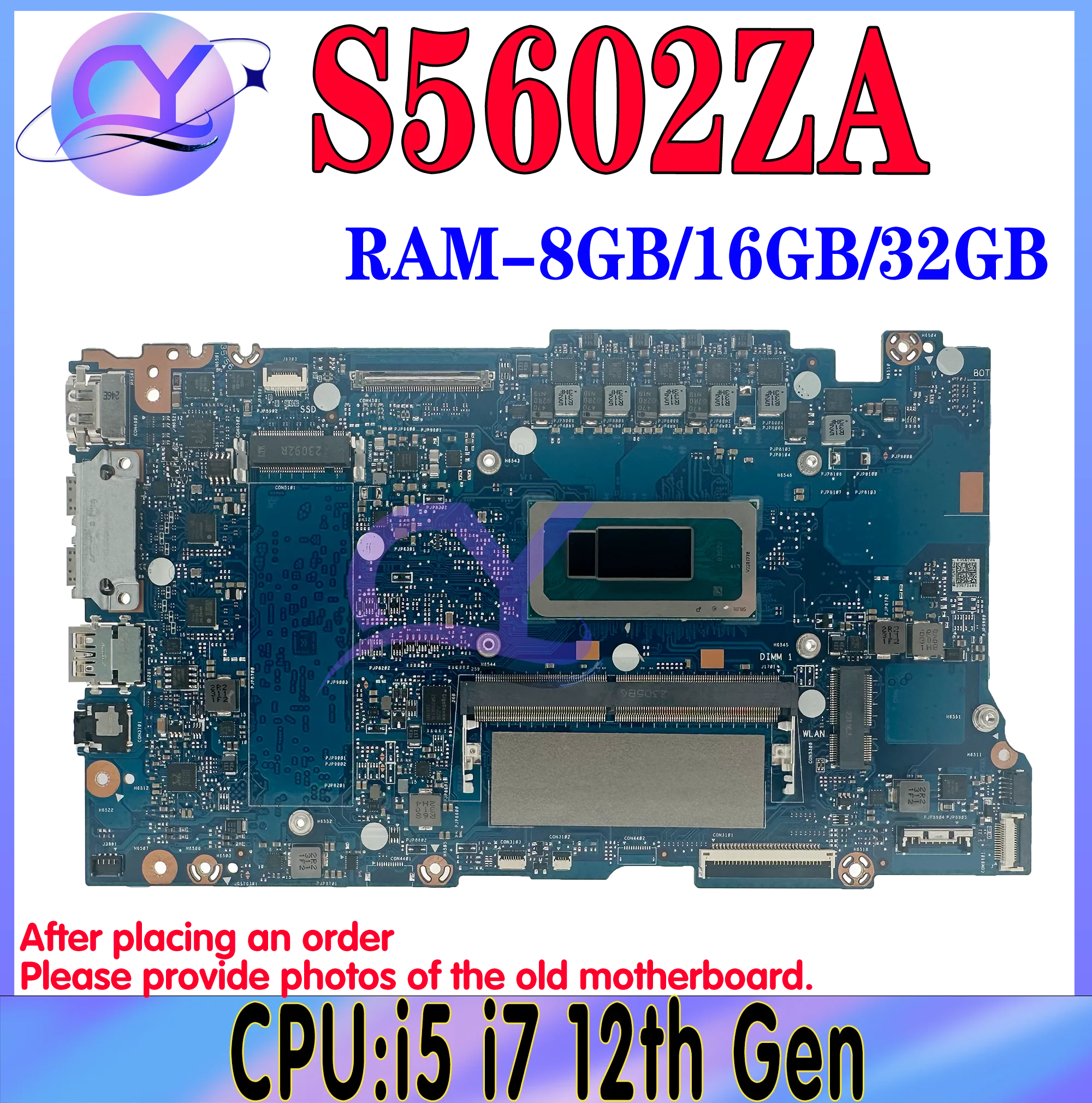 

Материнская плата ноутбука S5602ZA Материнская плата ASUS K3502ZA S3502ZA K3402ZA S3402ZA K5602ZA S5402ZA K3504ZA S3504ZA K3604ZA S3604ZA