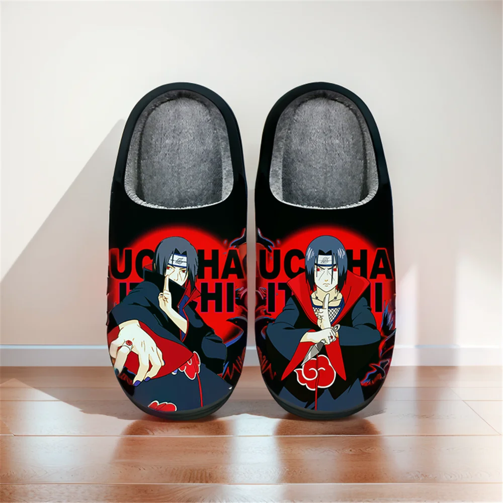 

Anime Cartoon Cute Home Slippers NARUTO Cosplay Uchiha Itachi Winter Warm Slippers For Man Woman Boy Girl Unisex Halloween Gift