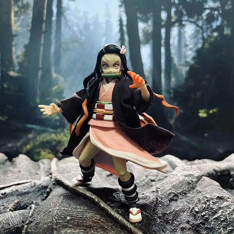 Demon Slayer Shf Series Anime Kamado Nezuko Handmade Clothing Coffee Colored Suitable for 1/12 Size Movable Humanoid Accessory