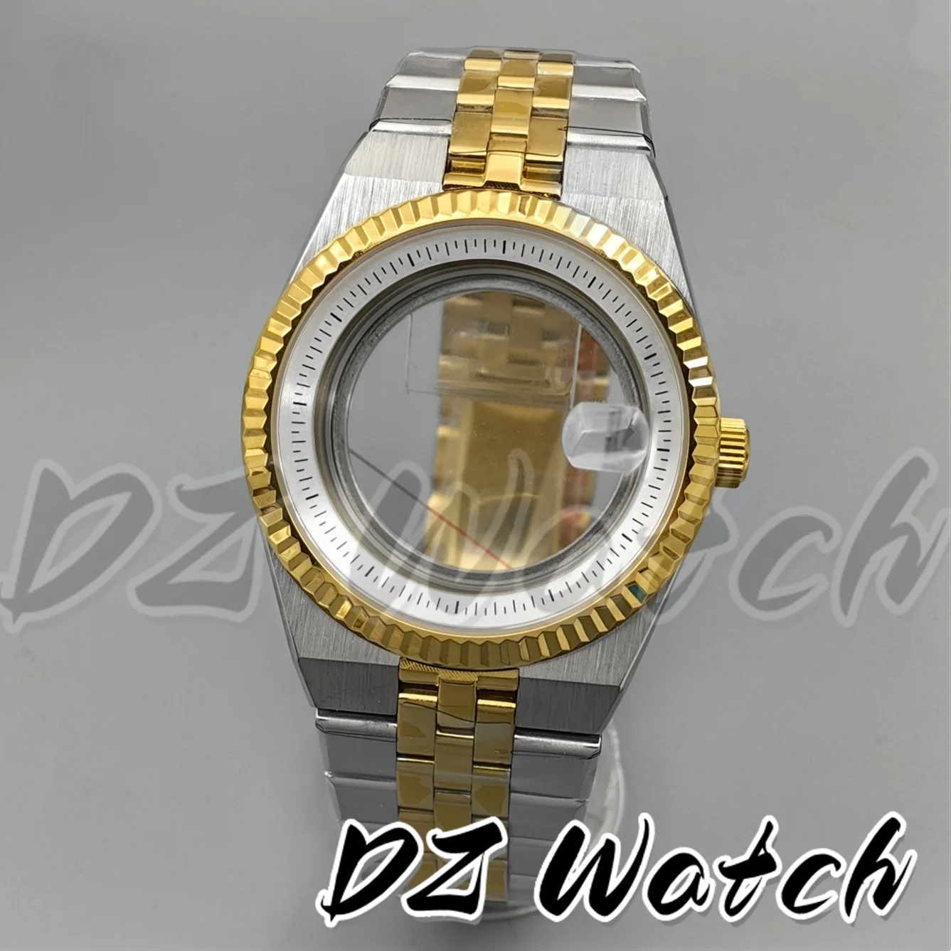 

NH34 NH35 NH36 Двухцветный золотой корпус для часов Land-Dweller Стиль Корпус для часов Набор браслетов Сапфировое стекло Водонепроницаемые часы Модифицированные детали