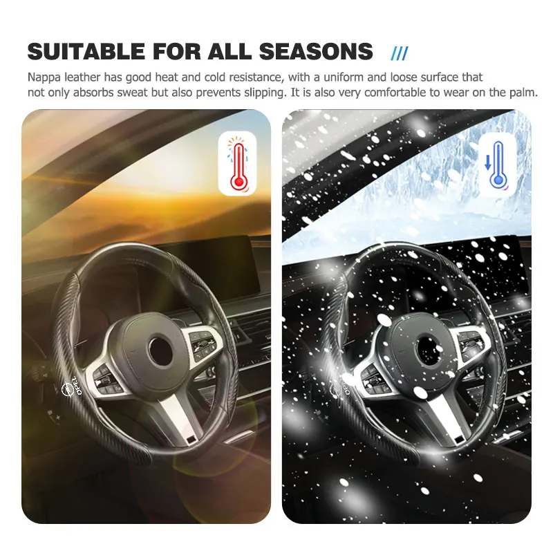 Carbon Filber Car Steering Wheel Cover Suitable for 12.6 Inches For Opel Astra H G J Insignia Corsa Zafira Meriva Mokka - view 5