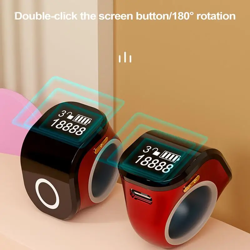 Digital Counter Portable Points Rechargeable Ring Ring Idea Tally Counter Smart Touch Waterproof Finger Counter for Muslims