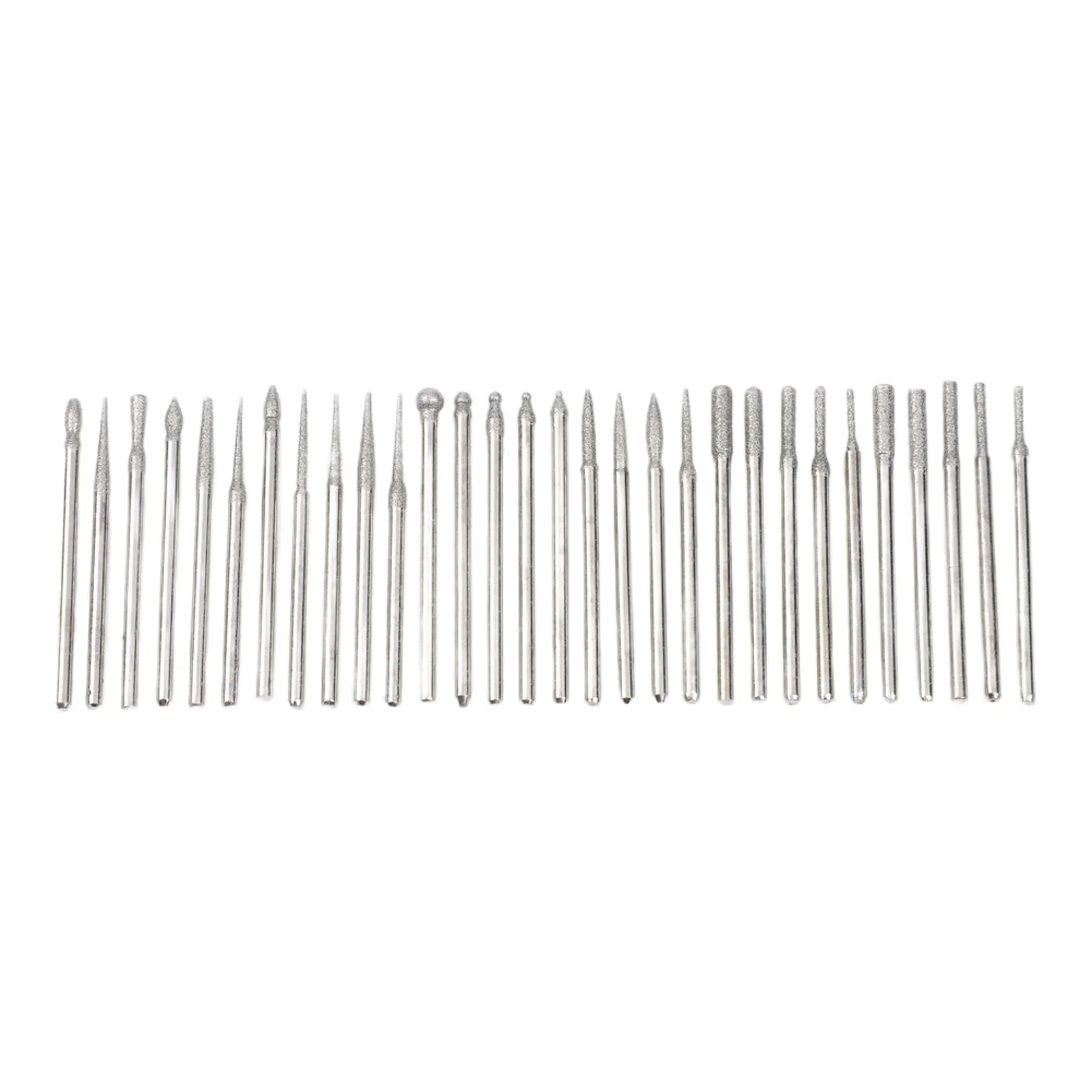 30Pcs 1mm Emery Coated Drill Bits Set 3mm Shank For Rotary Tool Jewelry Stone Glass Shell Grinding Polishing Accessories Kit
