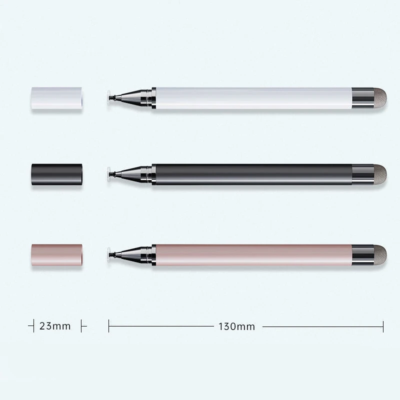 1Pc Rose Gold Dual Head Fiber Cloth Touch Pen,Capacitive Screen Touch Pen,For laptops desktops,School Office Supplies Stationery