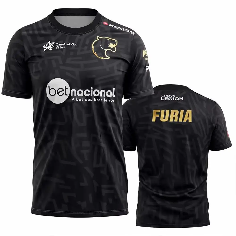 Herren FURIA ESports Team-Trikot CS2 Gaming T-Shirt FalleN Molooy Daily Training Tee Sommer Casual Kurzarm-Top Fan-Geschenk – Detail 6