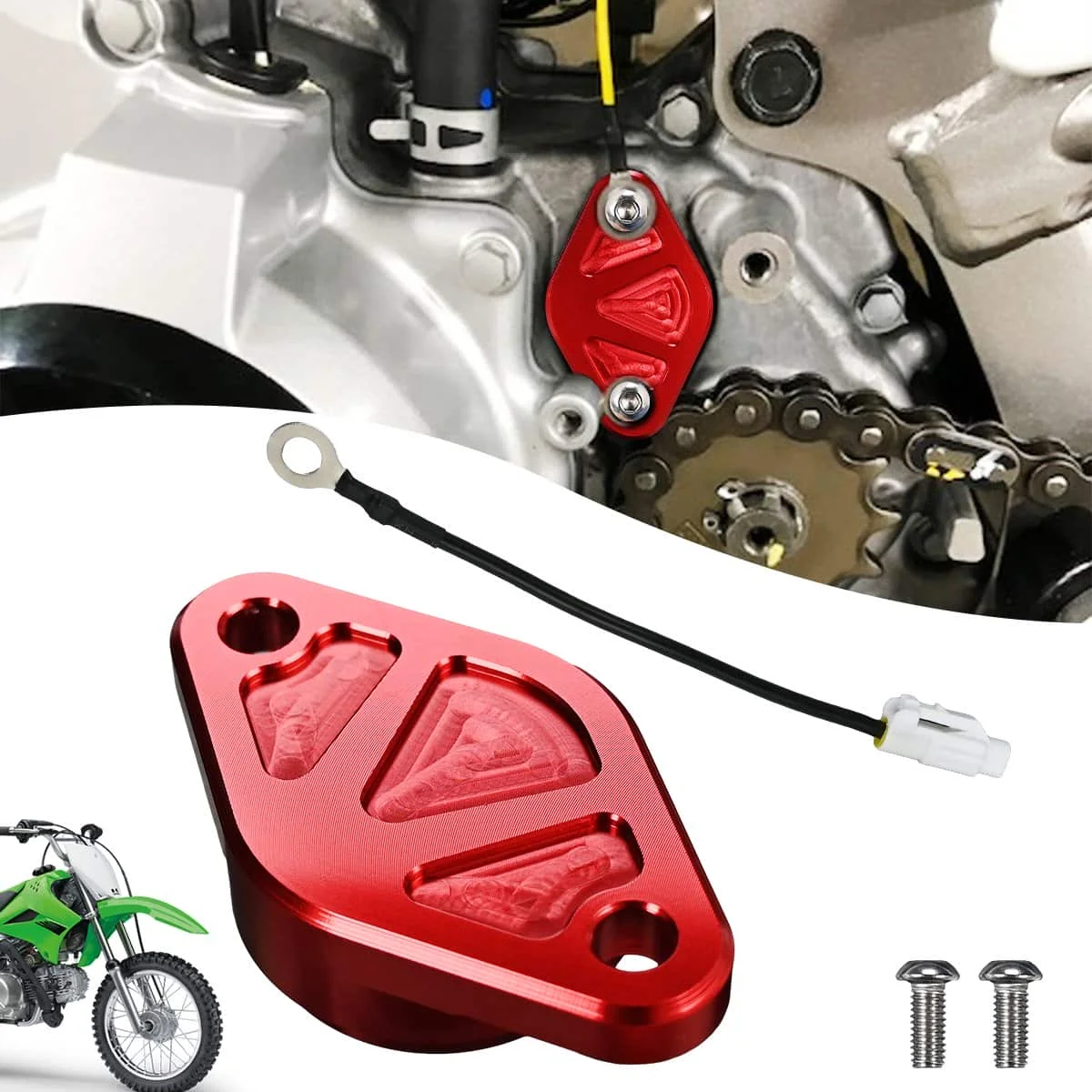

Motorcycle Bump Start Cover Billet Aluminum Red For Kawasaki KLX110 KLX110L 2002-Present